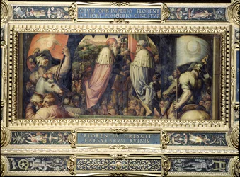 The Union of Florence and Fiesole from the ceiling of the Salone dei Cinquecento, 1565